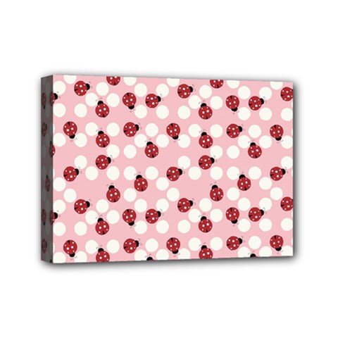 Spot The Ladybug Mini Canvas 7  X 5  (framed) by Kathrinlegg