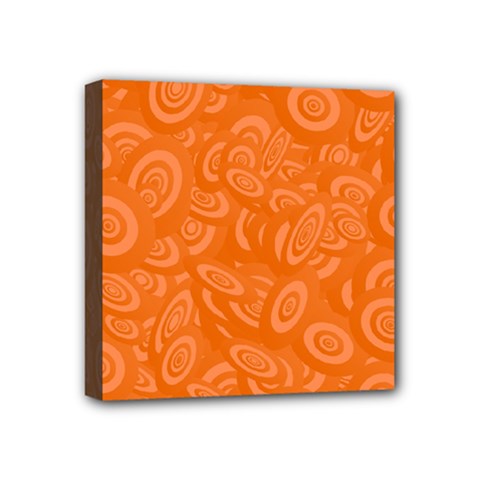 Orange Abstract 45s Mini Canvas 4  x 4  (Framed)