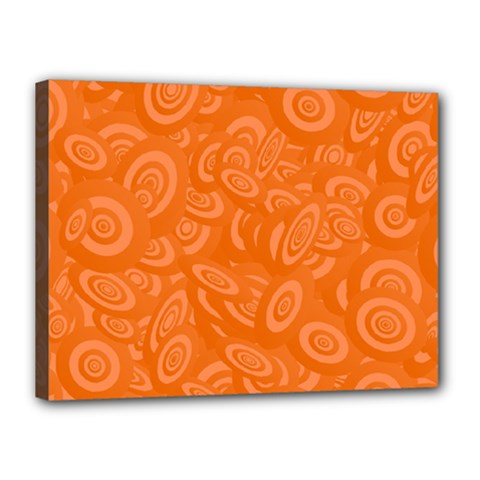 Orange Abstract 45s Canvas 16  x 12  (Framed)