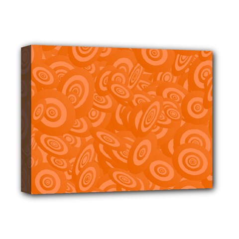 Orange Abstract 45s Deluxe Canvas 16  x 12  (Framed) 