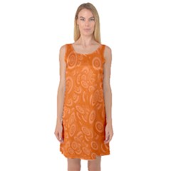 Orange Abstract 45s Sleeveless Satin Nightdress