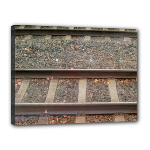 Railway Track Train Canvas 16  X 12  (framed) by yoursparklingshop