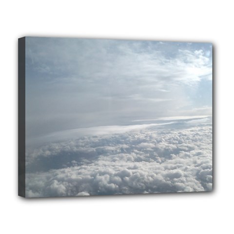 Sky Plane View Canvas 14  X 11  (framed)