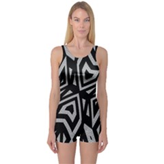 Geometric Tribal Print Women s Boyleg One Piece Swimsuit by dflcprintsclothing