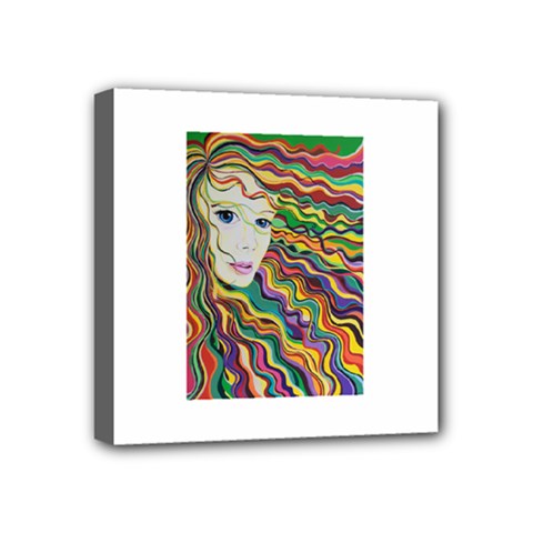 Inspirational Girl Mini Canvas 4  X 4  (framed)