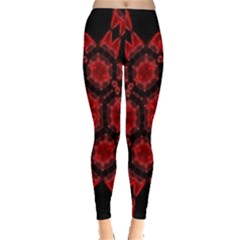 Red Alaun Crystal Mandala Leggings 