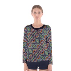 Colorful Tribal Geometric Print Women s Long Sleeve T-shirt