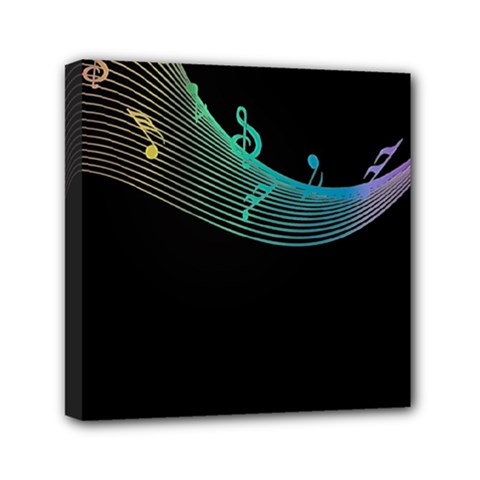 Musical Wave Mini Canvas 6  X 6  (framed)