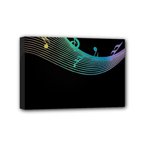 Musical Wave Mini Canvas 6  X 4  (framed)