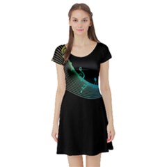 Musical Wave Short Sleeve Skater Dress by urockshop