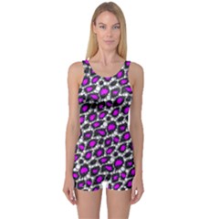 Florescent Pink Cheetah  Women s Boyleg One Piece Swimsuit