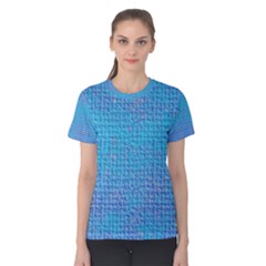 Textured Blue & Purple Abstract Women s Cotton Tee