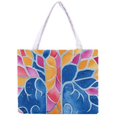 Yellow Blue Pink Abstract  Tiny Tote Bag