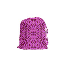 Florescent Pink Animal Print  Drawstring Pouch (small)