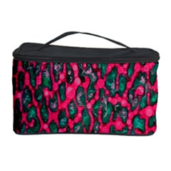 Florescent Pink Leopard Grunge  Cosmetic Storage Case by OCDesignss