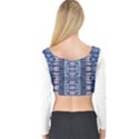 Tribal Geometric Print Long Sleeve Crop Top (Tight Fit) View2