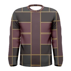 Vertical And Horizontal Rectangles Men Long Sleeve T-shirt by LalyLauraFLM