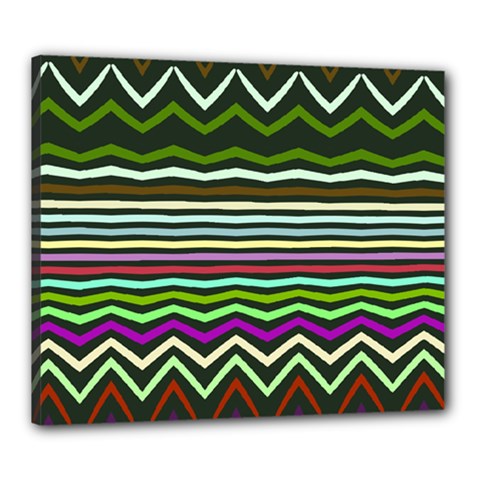 Chevrons And Distorted Stripes Canvas 24  X 20  (stretched)