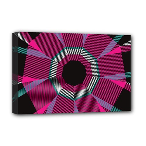 Striped Hole Deluxe Canvas 18  X 12  (stretched)