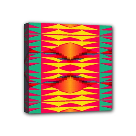 Colorful Tribal Texture Mini Canvas 4  X 4  (stretched) by LalyLauraFLM