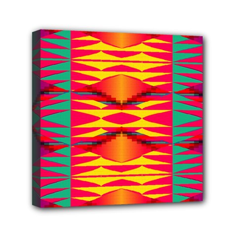 Colorful Tribal Texture Mini Canvas 6  X 6  (stretched) by LalyLauraFLM