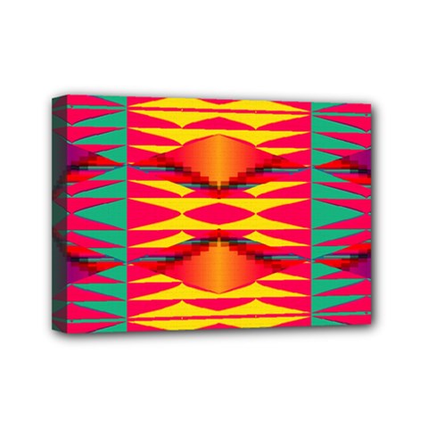 Colorful Tribal Texture Mini Canvas 7  X 5  (stretched) by LalyLauraFLM