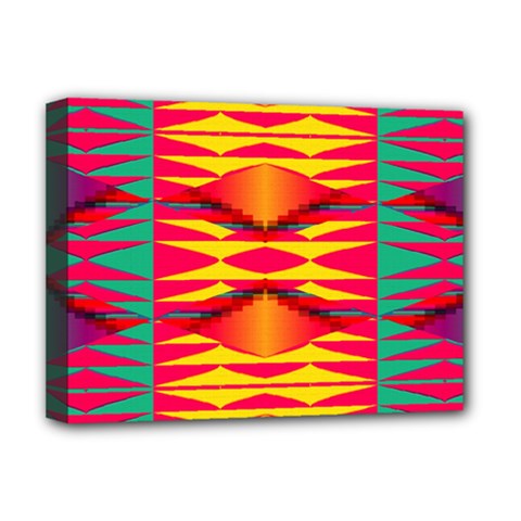 Colorful Tribal Texture Deluxe Canvas 16  X 12  (stretched)  by LalyLauraFLM