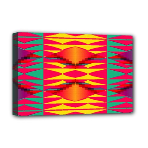 Colorful Tribal Texture Deluxe Canvas 18  X 12  (stretched) by LalyLauraFLM