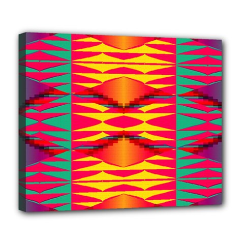 Colorful Tribal Texture Deluxe Canvas 24  X 20  (stretched) by LalyLauraFLM