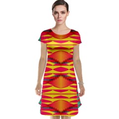 Colorful Tribal Texture Cap Sleeve Nightdress by LalyLauraFLM