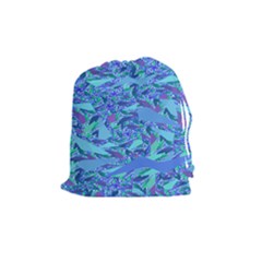 Blue Confetti Storm Drawstring Pouch (medium)