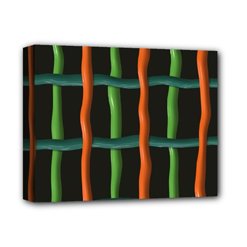 Orange Green Wires Deluxe Canvas 14  X 11  (stretched) by LalyLauraFLM