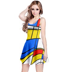 Colorful Distorted Shapes Sleeveless Dress by LalyLauraFLM