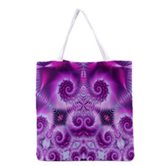 Purple Ecstasy Fractal Grocery Tote Bag