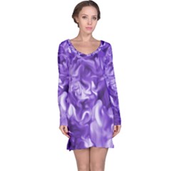 Lavender Smoke Swirls Long Sleeve Nightdress by KirstenStar