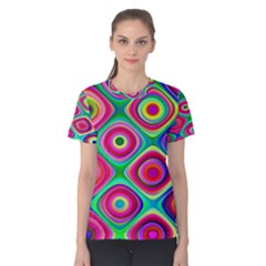 Psychedelic Checker Board Women s Cotton Tee