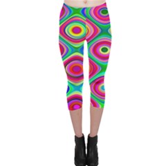 Psychedelic Checker Board Capri Leggings 