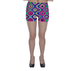 Psychedelic Checker Board Skinny Shorts