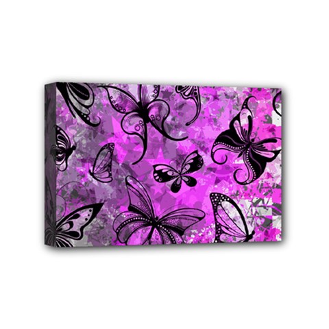 Butterfly Graffiti Mini Canvas 6  X 4  (framed) by ArtistRoseanneJones