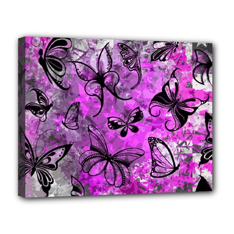 Butterfly Graffiti Canvas 14  X 11  (framed)