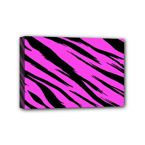 Pink Tiger Mini Canvas 6  X 4  (framed)