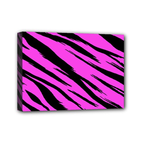 Pink Tiger Mini Canvas 7  X 5  (framed)