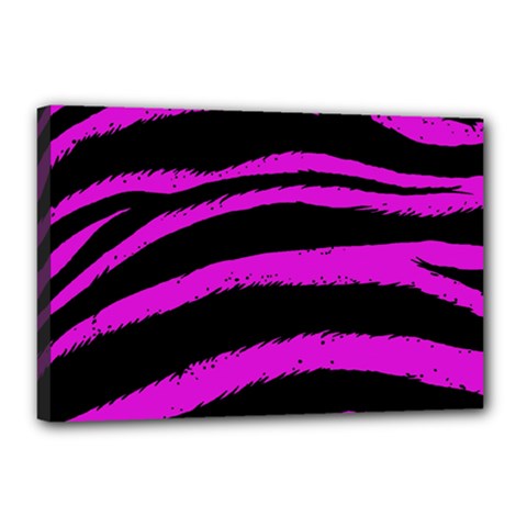 Pink Zebra Canvas 18  X 12  (framed) by ArtistRoseanneJones