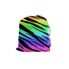 Rainbow Tiger Drawstring Pouch (medium)