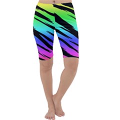 Rainbow Tiger Cropped Leggings  by ArtistRoseanneJones