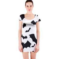 Deathrock Bats Short Sleeve Bodycon Dress