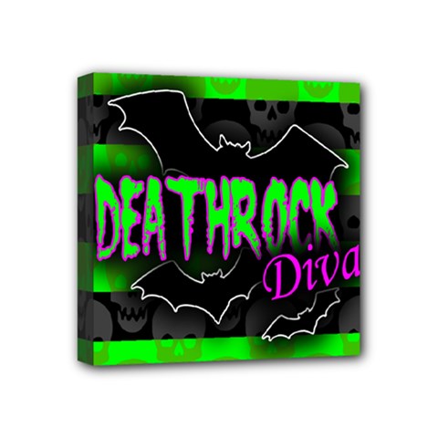 Deathrock Diva Mini Canvas 4  X 4  (framed)