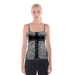 Goth Brocade Cross Spaghetti Strap Top