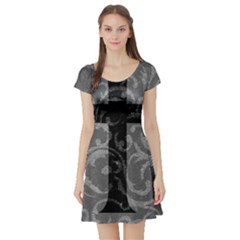 Goth Brocade Cross Short Sleeve Skater Dress