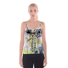 Graffiti Graphic Robot Spaghetti Strap Top